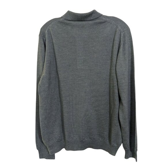 Marco Fiori Merino Wool Sweater Mens M Extra Fine Italy Button Collar Knit Green - Picture 2 of 5